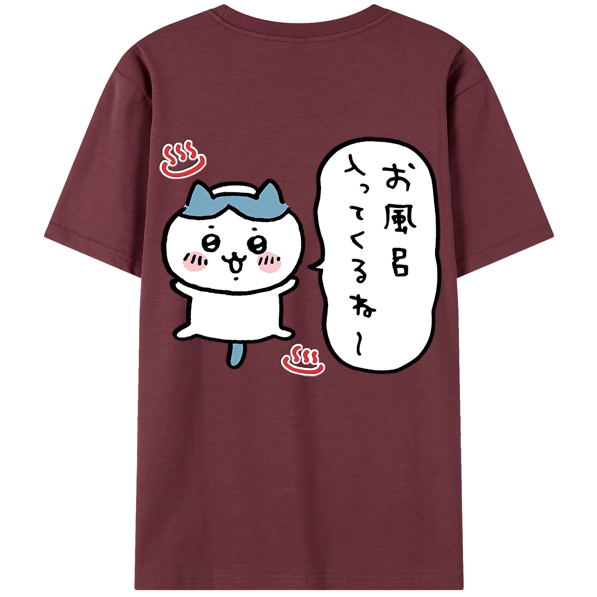 （画像用） ちいかわ ハチワレ Chii-kawa hachiware 綿100％半袖Tシャツ（背面プリント）